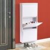 YIYIBYUS Wall Mounted & No-Assembly Metal Shoe Cabinet for Entryway, Holds 9 Pair Shoes, White - 2 of 4
