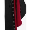 Women's Hooded Color Block Midi Dress Gothic Halloween Festival Gown Lace - Up Cosplay Evening Dress - 4 of 4