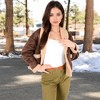 Anna-Kaci Women's Faux Shearling Jacket with Shawl Collar and Contrast Trim - 4 of 4