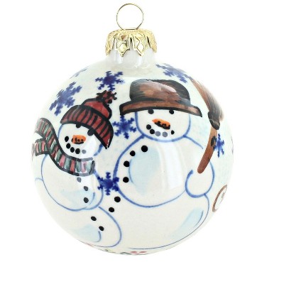 Blue Rose Polish Pottery Vena Large Christmas Ball