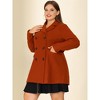 Women's Plus Size Winter Outfits Notched Lapel Double Breasted Overcoats - Agnes Orinda - 3 of 4