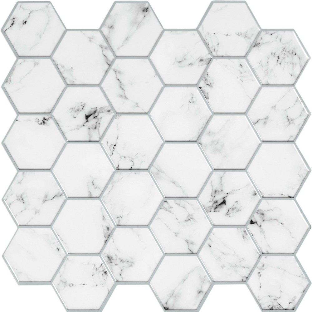 Photos - Other interior and decor Roommates Carrara Marble Hexagon Peel And Stick Backsplash 