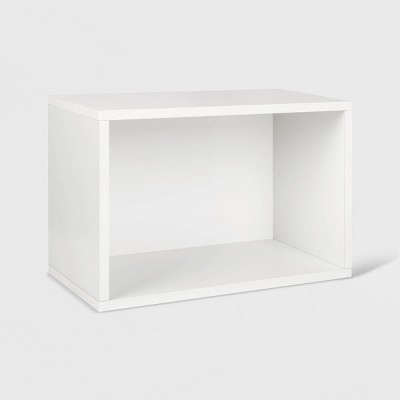 Way Basics Stackable Eco Rectangle Shelf Shoe Rack White