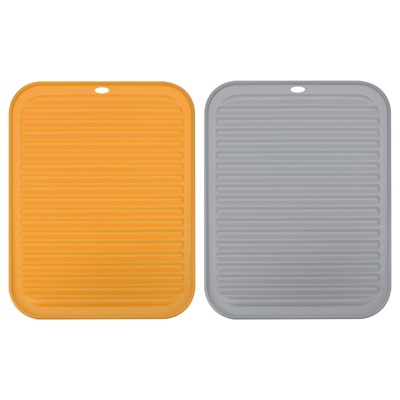 Unique Bargains Dish Drying Mat Set Reusable Sink Drain Pad Heat Resistant Suitable for Kitchen 2 Pcs