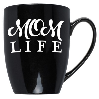 Elanze Designs Mom Life Black 10 ounce New Bone China Coffee Cup Mug