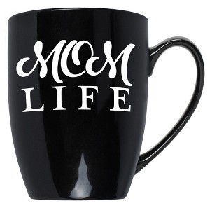 Elanze Designs Mom Life Black 10 ounce New Bone China Coffee Cup Mug - 1 of 4