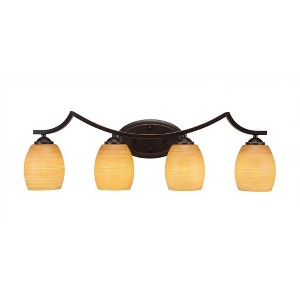 Toltec Lighting Zilo 4 - Light Vanity in  Dark Granite with 5" Cayenne Linen Shade - 1 of 1