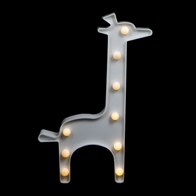 Northlight 11.5" LED Lighted White Giraffe Marquee Sign