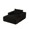 75-Inch Corduroy Lounge Sofa Chair, No Assembly, Plush Corduroy Fabric, High-Resilience Sponge, Fluffy Sleeper Chaise with Backrest Pillow - 2 of 4