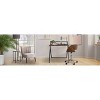 Faux Leather Curved Swivel Home Office Chair with Adjustable Seat Height Black/Brown - Teamson Home - 2 of 4