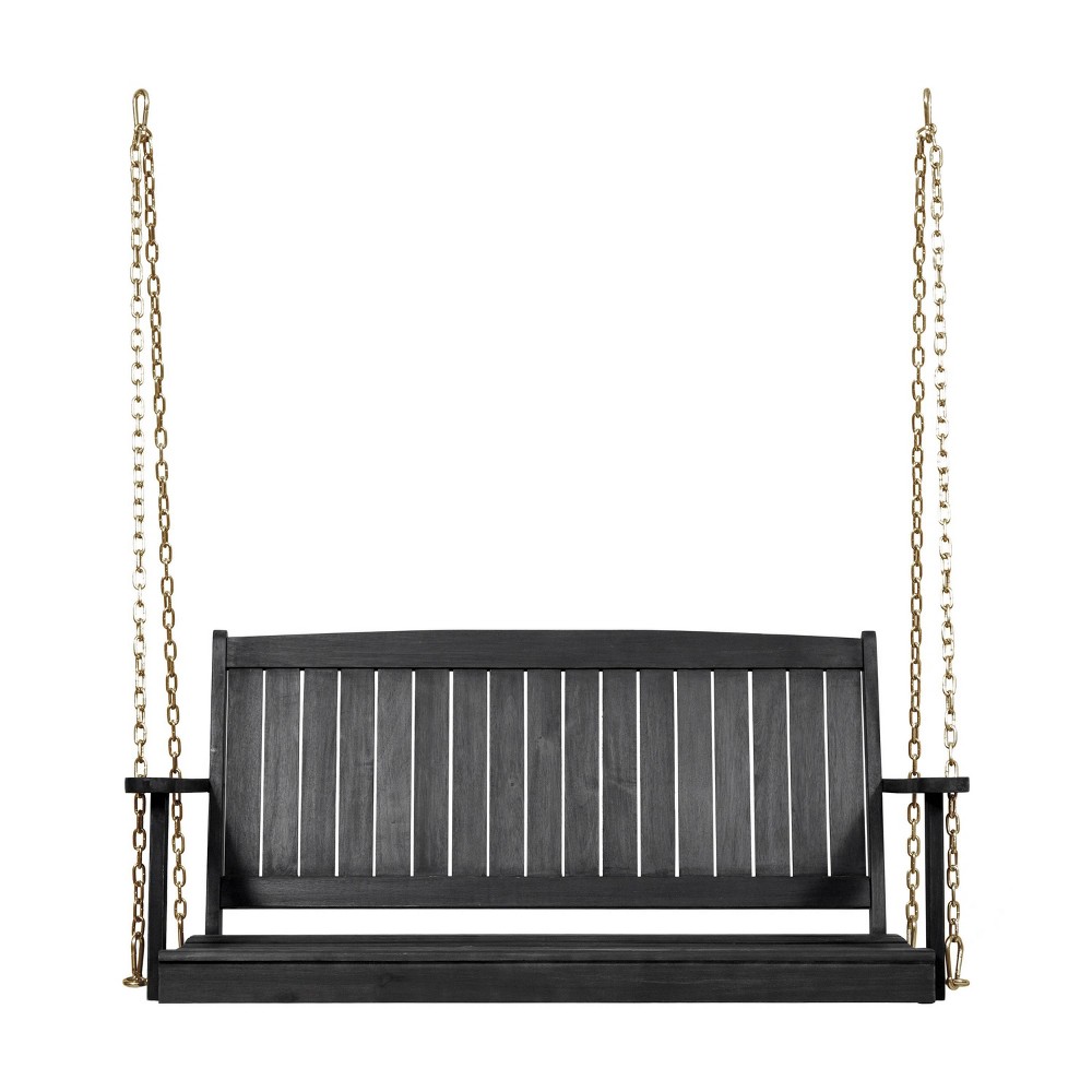 Tambora Acacia Wood Patio Porch Swing Gray - Christopher Knight Home: Weather-Resistant, 2-Seater with Hanging Hardware