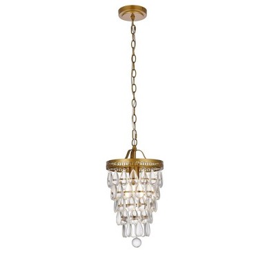 Elegant Lighting Reese 9 inch pendant in brass