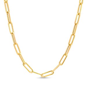 Hollywood Sensation Paperclip Link Necklace – Effortless Glamour for Any Occasion 17 Inches Gold - 1 of 4