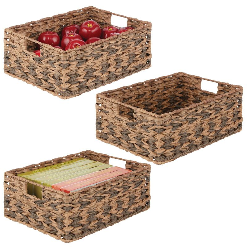 mDesign Woven Ombre Pantry Bin Basket, 3 Pack, 1 of 10