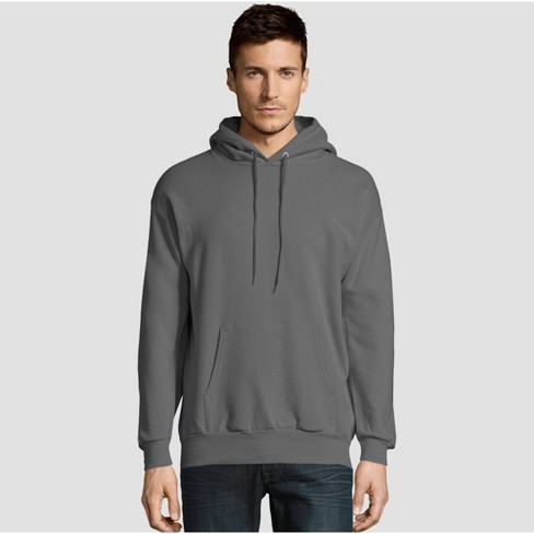 Hanes Men's Ecosmart Fleece Pullover Hooded Sweatshirt - Smoke M : Target