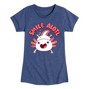 Girls' - Instant Message - Smile Alotl Fitted Short Sleeve Graphic T-Shirt - 1 of 4