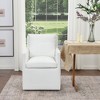 KINWELL 25" Performance Fabric Upholstered Rolling Dining Armchair - 2 of 4
