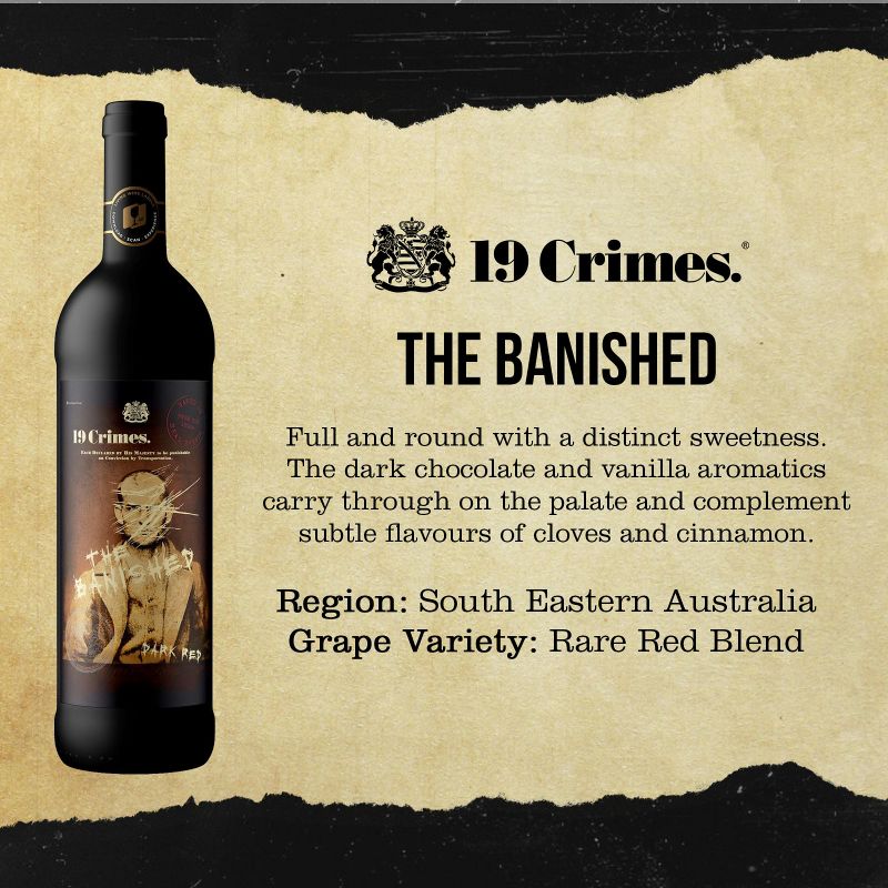 19 Crimes The Banished Dark Red Wine - 750ml Bottle, 4 of 7