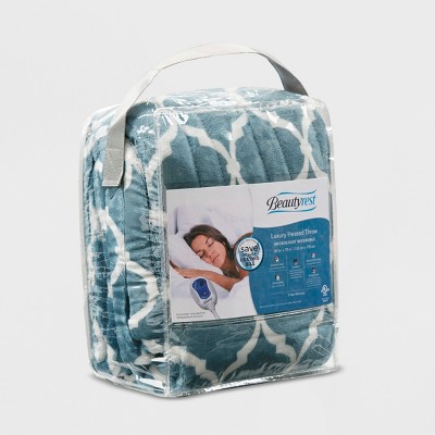 Teal Ogee Oversized Electric Heated Throw Blanket 60x70"