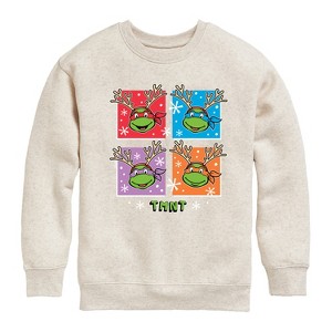 Boys' - Teenage Mutant Ninja Turtles - Reindeer Turtles Graphic Long Sleeve Fleece Sweatshirt - 1 of 4