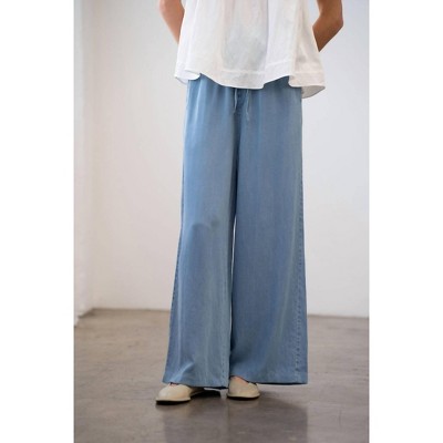 Women's Elastic Waist Leg-wide Pants - Elle Grey