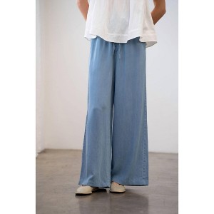 Women's Elastic Waist Leg-wide Pants - Elle Grey - 1 of 4