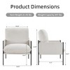 Kumasinova Modern Accent Chair,Comfy Arm Chair with Removable Cushion,Vanity Chair for Living Room,Bedroom,Home Office,White - 2 of 4