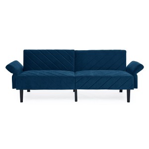 NicBex 87 Inch Velvet Convertible Folding Sofa Bed Tufted Couch with Adjustable Armrests for Living Room,Office,Reading Room - 1 of 4