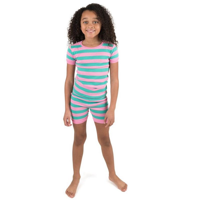 Leveret Kids Two Piece Cotton Short Striped Pajamas, 2 of 5