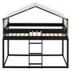 CAVINAS Twin Over Twin Wood/Metal Bunk Bed with Ladder/Tent,House Bed Frame for Kids Room,Bedroom - 3 of 4