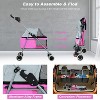 FDW 4 Wheels Pet Stroller Cat Dog Stroller Portable Folding Travel Carrier Strolling Cart Waterproof With Storage Basket Mesh Windows - 3 of 4