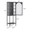 HDZNVF Metal Glass Door Display Storage Cabinet Black - 4 of 4
