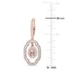 EVERLY JEWELRY | Rose Plated Sterling Silver 2 CT TGW Morganite White Sapphire and 1/10 CT TDW Diamond Dangle Leverback Earrings - 3 of 4