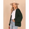 Coolmee Women's Open Front Chunky Knit Cardigan Loose Lantern Long Sleeve Oversized Sweater Coats with Pocket - 4 of 4