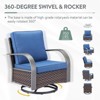 Buenhomino Patio Swivel Chairs Set of 2, High Back Patio Dining Chairs with All-Weather Olefin Fabric and Metal Frame for Backyard, Porch or Garden - 2 of 4