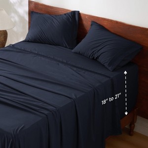 Deep Pocket Sheets Set - Fits Mattresses Up to 21 Inches Thick - 4 Piece GentleSoft™ Bed Sheets, Moisture Wicking, Soft & Cooling Bedsheet & Pillowcas - 1 of 4