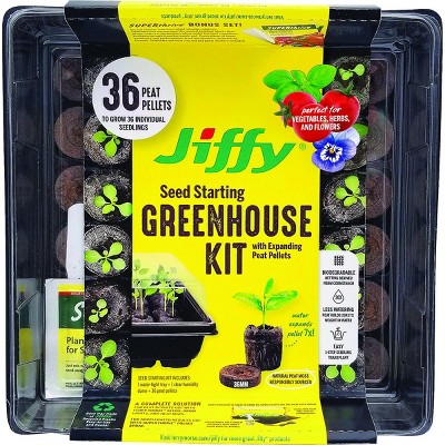 Jiffy Seed Starting Tray Kit, 36 Cell 36mm Peat Pellets with Bonus SUPER thrive
