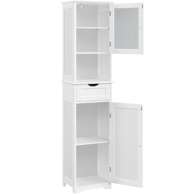 Yaheetech Modern Bathroom Storage Cabinet with 3 Drawers and 2 Open Shelves  White