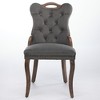 GDFStudio Astreine Mid-Century Modern Rubberwood Tufted Velvet Upholstered Dining Chairs (Set of 2) - 4 of 4