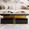 Sapphtopaz Modern Coffee Table with 4 Drawers Square Elegant Center Table with Gold Accents Living Room Tables Coffee Bar for Living Room - 4 of 4