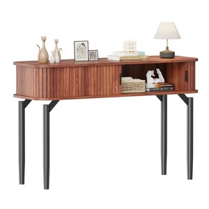 47" Console Table with 2 Drawers, Narrow Entryway Table Behind Couch with Open Storage, Hallway Accent Tables for Living Room, Walnut - 1 of 4
