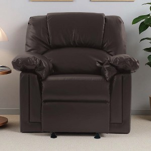 Contemporary Bonded Leather Motion Recliner Chair with Glider Feature - 1 of 4