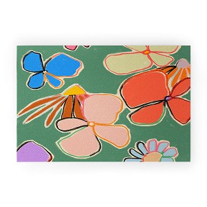 sandrapoliakov VINTAGE GARDEN GREEN Welcome Mat - Society6 - 1 of 2
