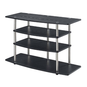 Designs2Go No Tools Wide Highboy 4 Tier TV Stand for TVs up to 46" Black - Breighton Home: Open Shelving, Media Console - 1 of 4