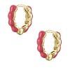 Guili Children's 14K Gold-Plated Bubble Hoop Earrings with Elegant Magenta-Red Enamel Inlay – A Charming Accessory for Young Fashionistas - 3 of 3