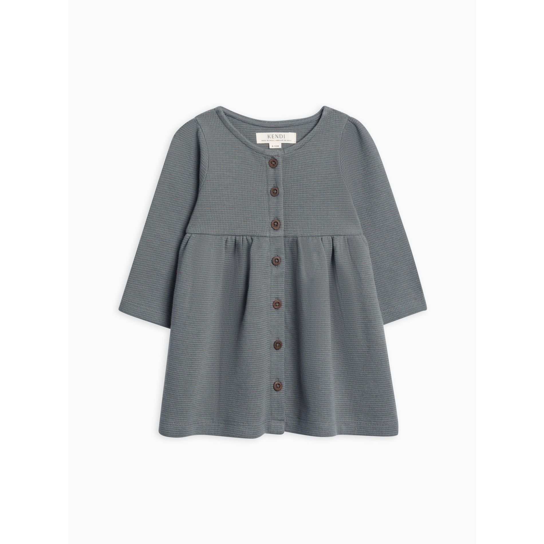 Arden Waffle Knit Button Front Dress