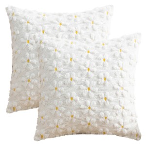REGALWOVEN Easter Rabbit Jacquard Soft Plush Throw Pillow Covers Set of 2 for Bedroom Sofa Home Decor 18 x 18 Inch - 1 of 4