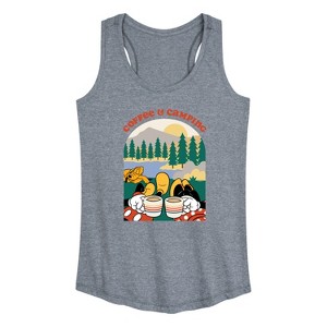 Women's - Disney - Coffee And Camping Graphic Racerback Tank - 1 of 4