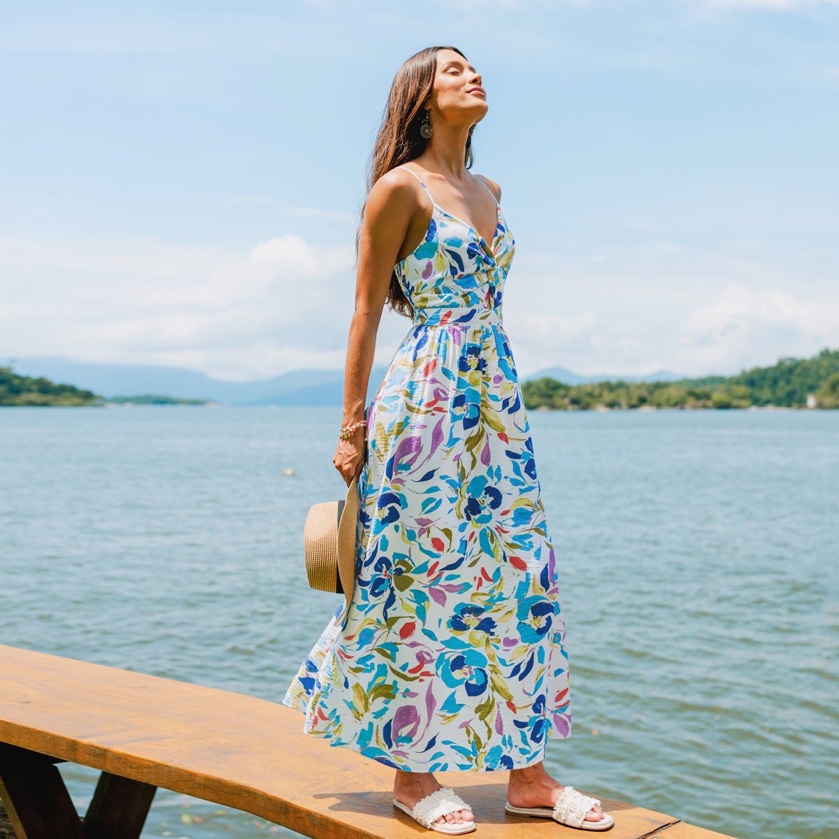 Женские платья Cupshe Women's Vibrant Floral Print Maxi Beach Dress-M-Multicolored — фото 2