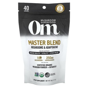 Om Mushrooms Master Blend, Certified Organic Mushroom Powder + Botanicals, 3.17 oz (90 g) - 1 of 2